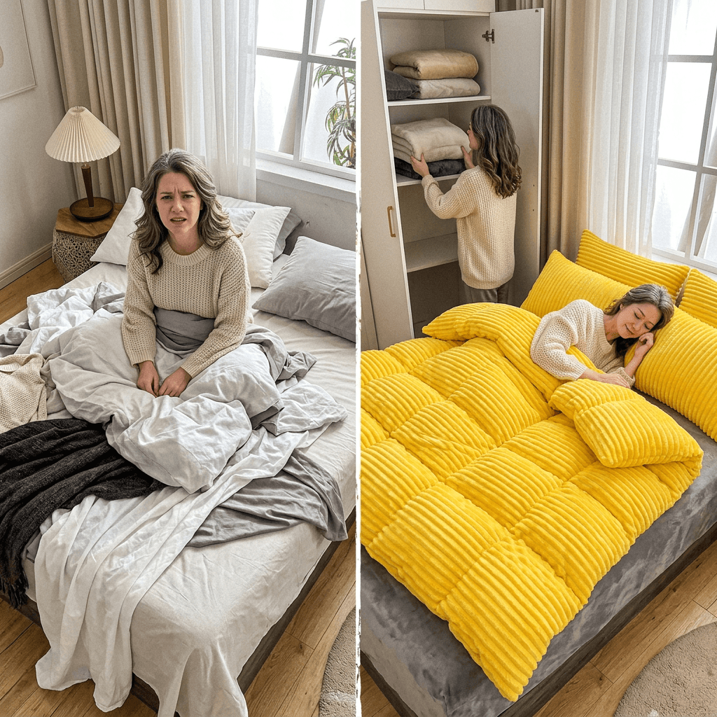 One Comforter Beats Your Whole Blanket Pile