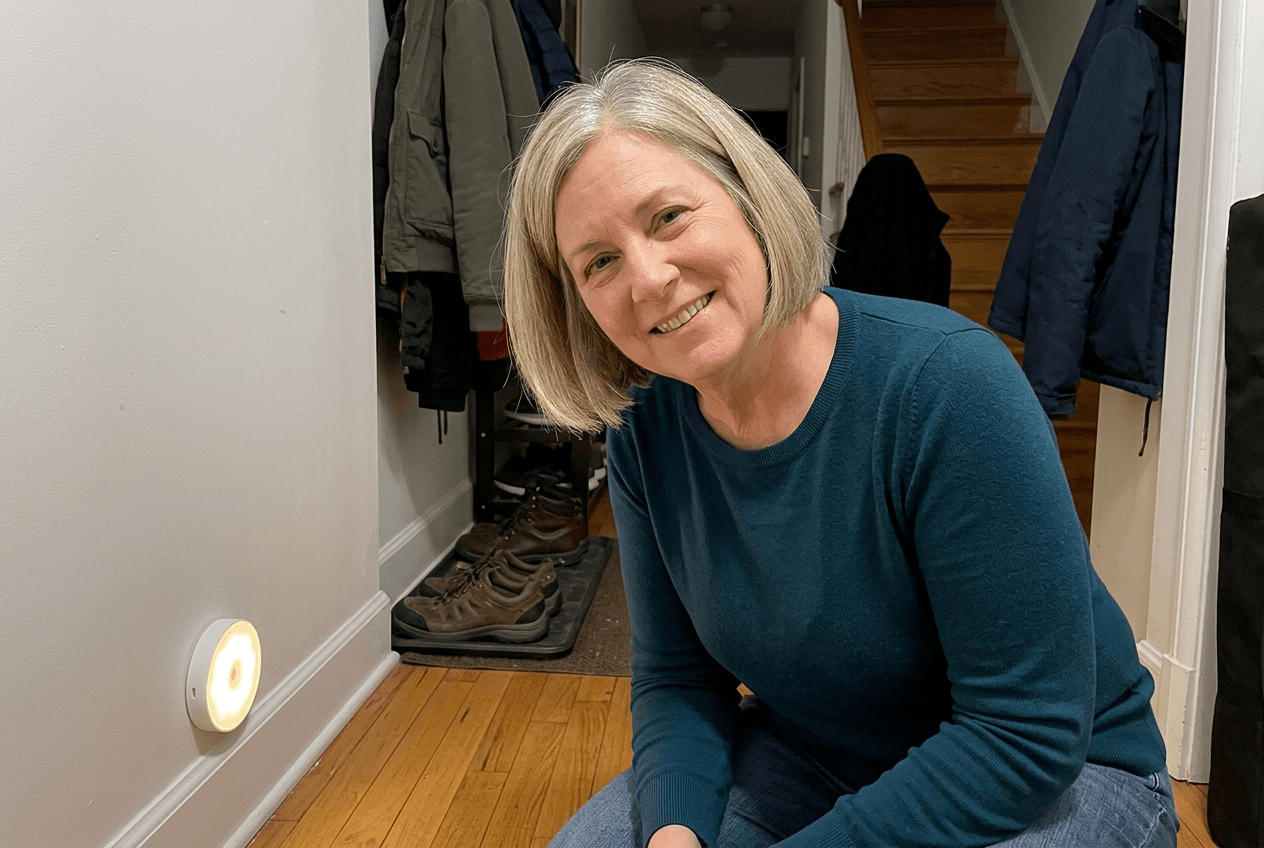 Sådan virker lampen, der tænder, før du sætter foden ned