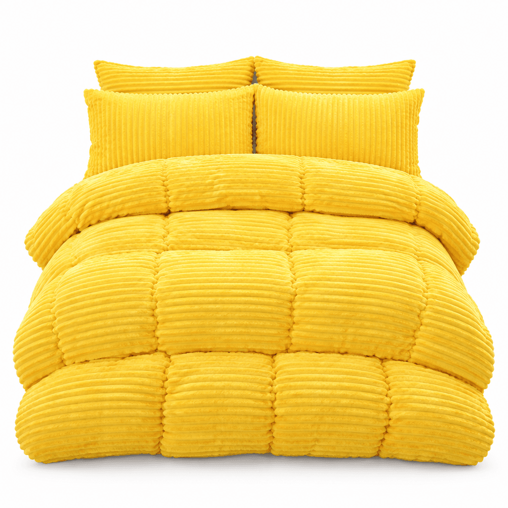 Hibernest sengesæt i velour i gul Hibernest sengesæt i velour i gul