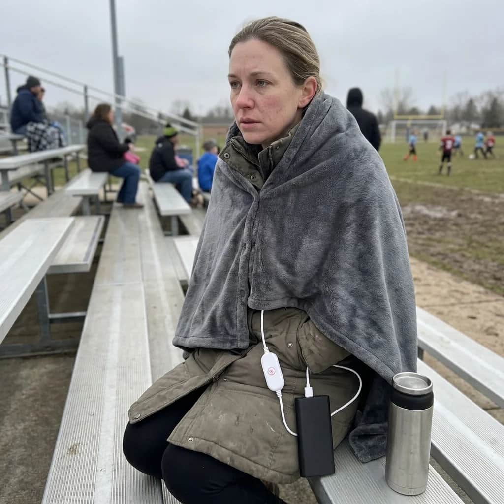 The Glowhearth Heated Shawl Throw
