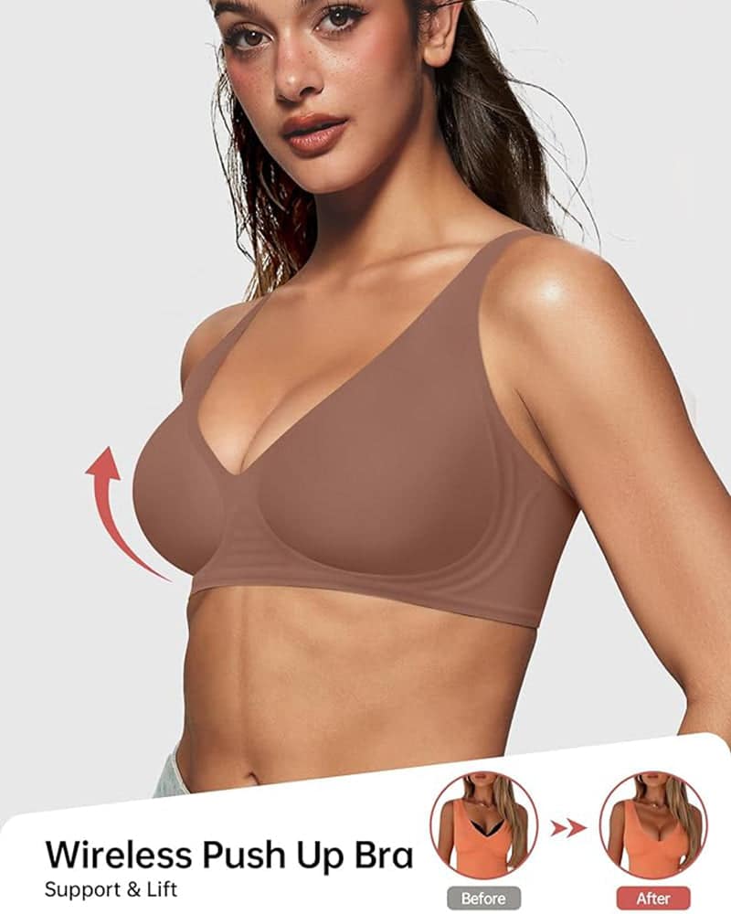 Lift & Love BH | Drahtloser Push-up-BH mit tiefem V-Ausschnitt